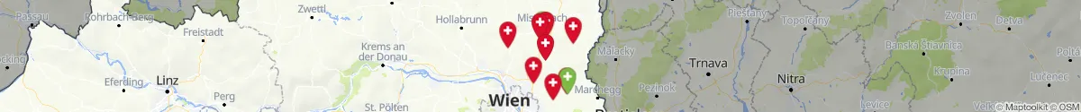 Kartenansicht für Apotheken-Notdienste in der Nähe von Gaweinstal (Mistelbach, Niederösterreich)